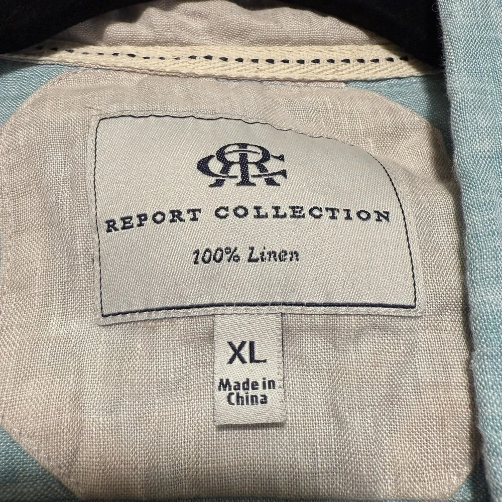 Resort Collection Light Blue Long Sleeve Shirt 100% Linen Size‎ XL